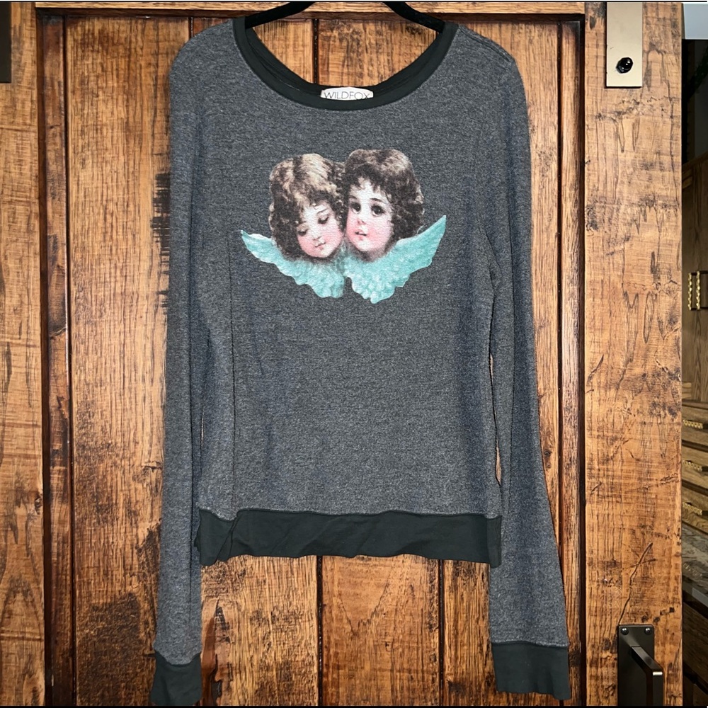 EUC Wildfox Cherubs Baggy Beach Jumper in Gray Size XS